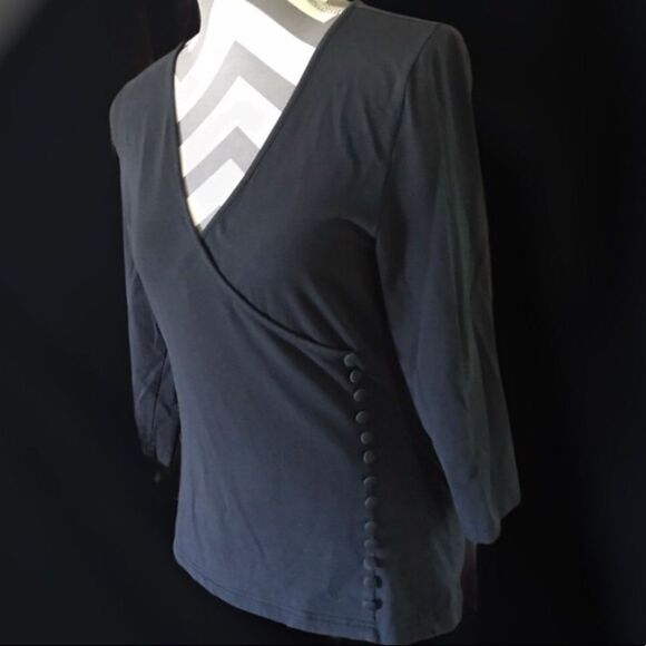 Soft Surroundings XS Black Wrap Top - Picture 1 of 7